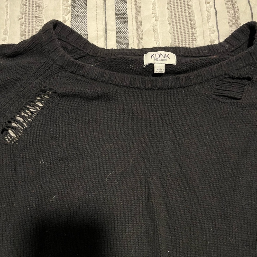 Black Knit Sweater KDNK large